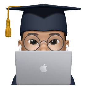 Memoji of Das with Macbook